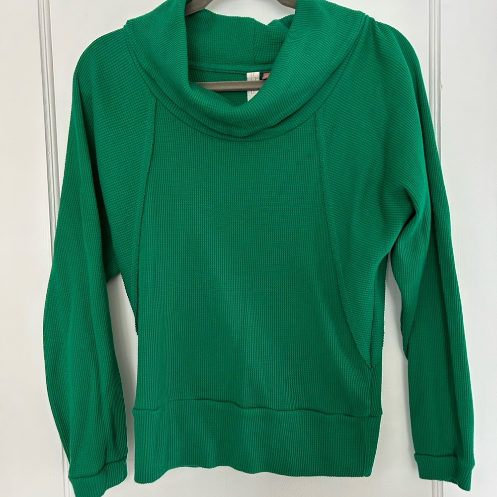 Pilcro Green Waffle Knit Sweater